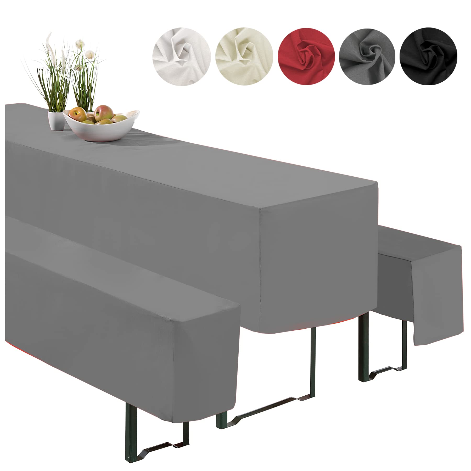 heimtexland Typ860 Hussen-Set 3-teilig Schwarz 70x220 cm