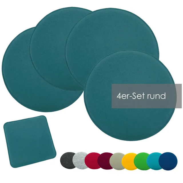 heimtexland Typ631 Sitzkissen Filz Petrol 35x35 4er
