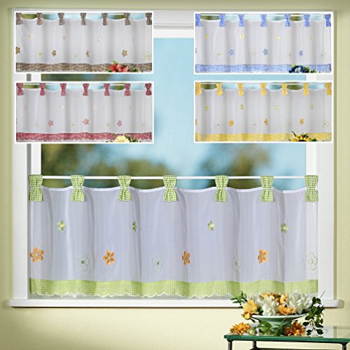 heimtexland Country Chic Typ78 Scheibengardine blau 45x150