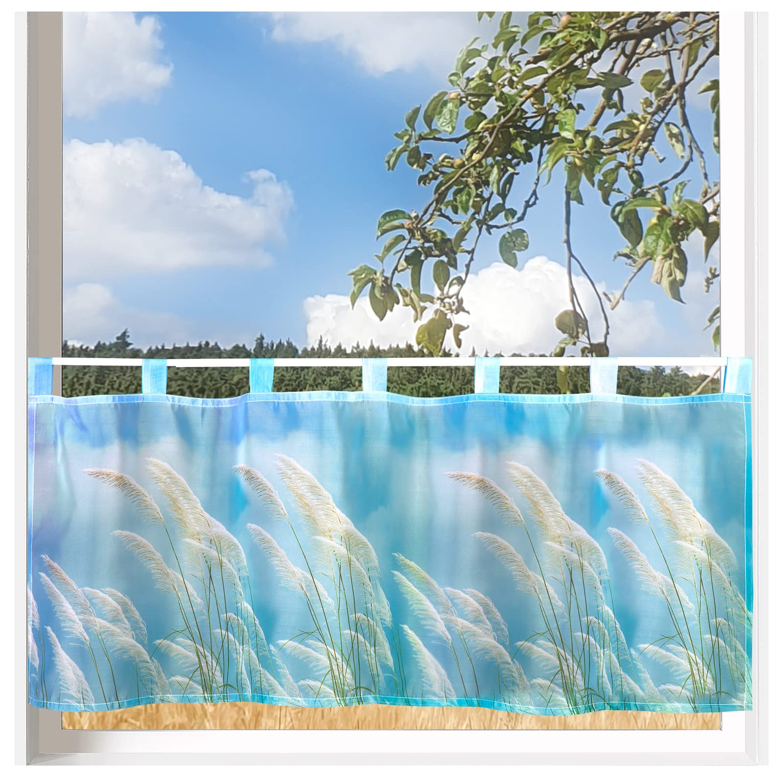 heimtexland Typ789 Scheibengardine 45x120 cm Tropical Bunt