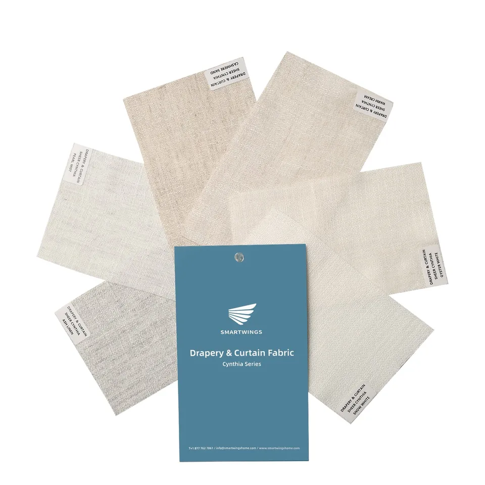 SmartWings Cynthia Cotton Wool Stoffmuster 6 Farben halbtransparent