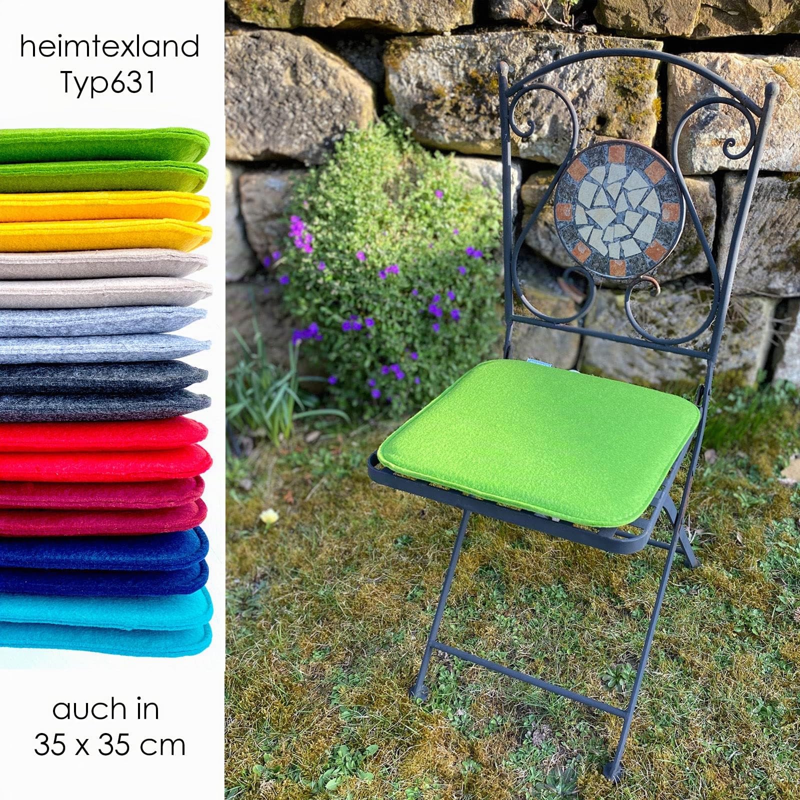 heimtexland Typ631 Sitzkissen Filz 35x35 cm pink 2 Stück