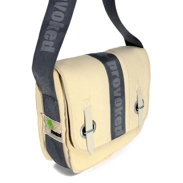 PROVOKED Messenger Bag Segeltuch beige 35x30 cm Canvas