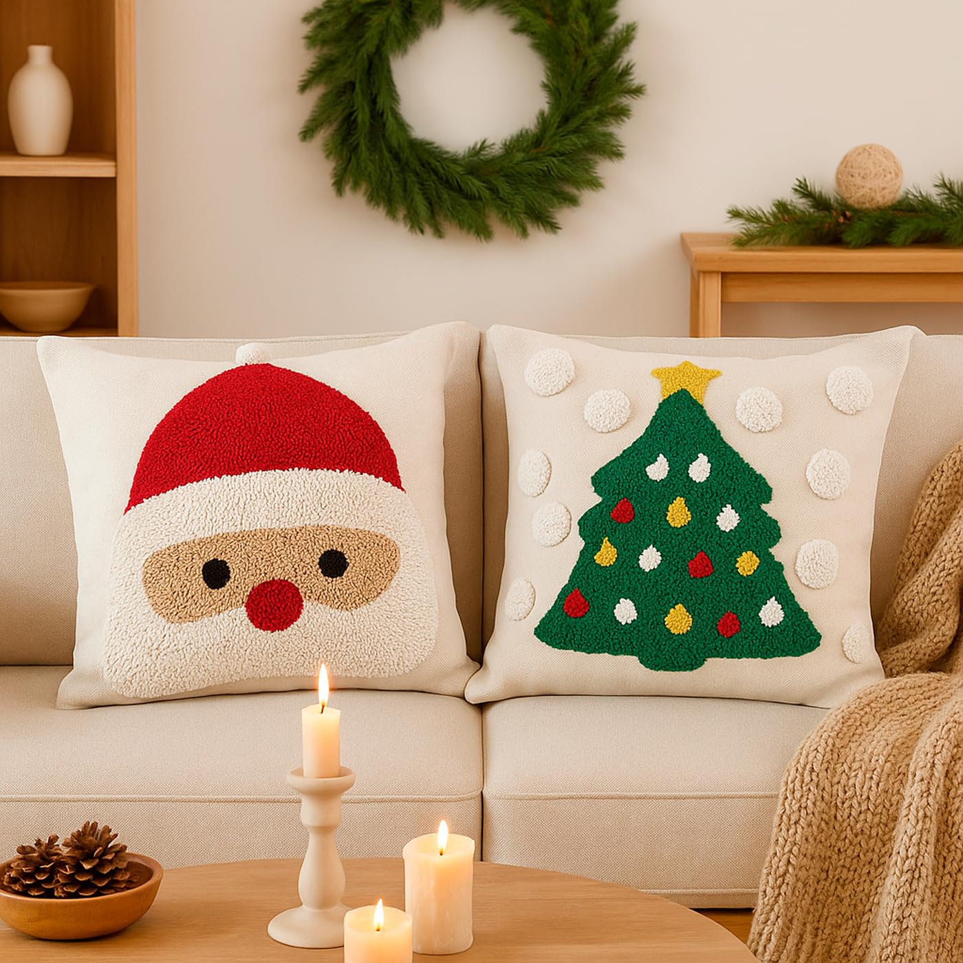 heimtexland Typ923 Kissenhülle 45x45 cm Weihnachtsmann natur