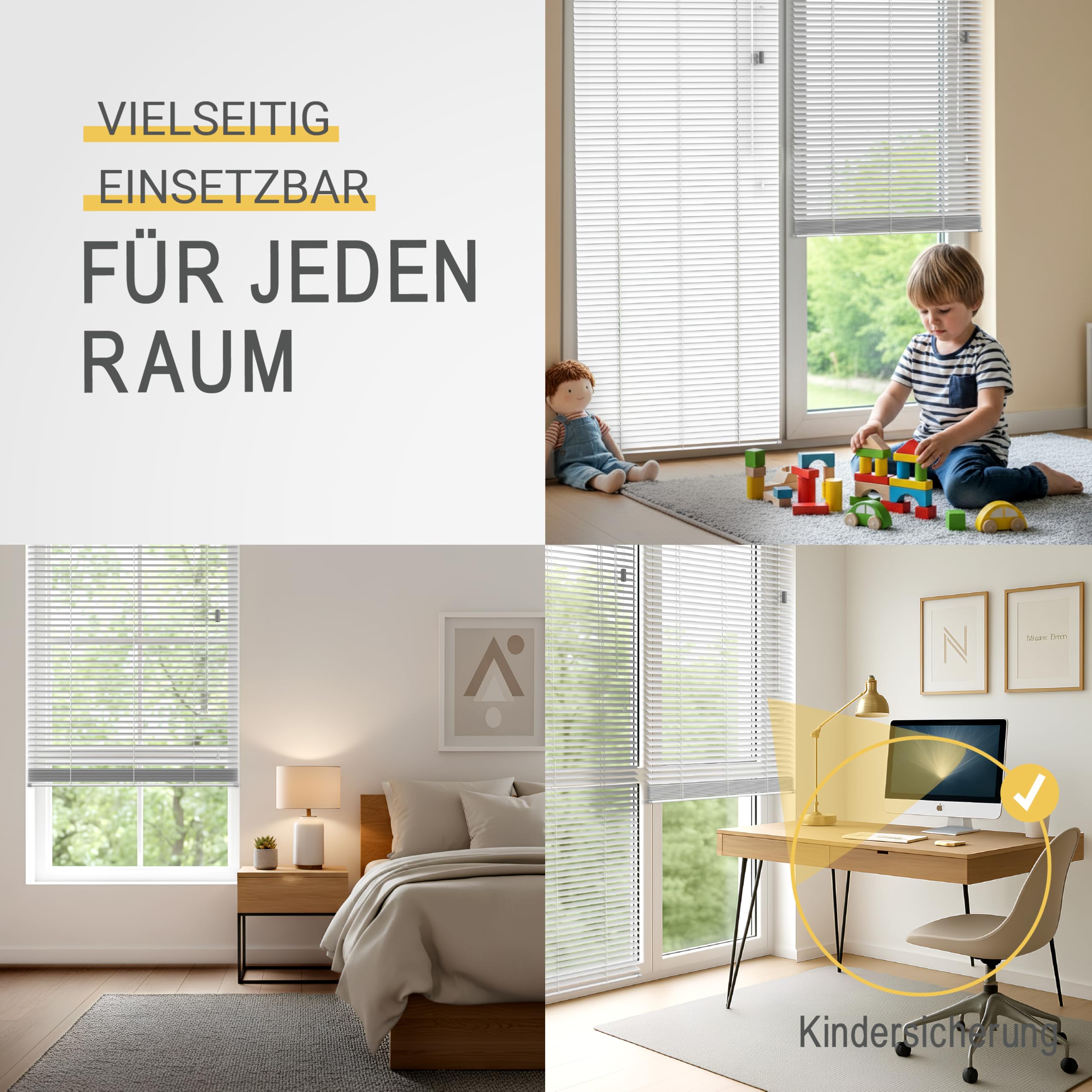 Sol Royal Alu Jalousie 25mm B80x175 Weiß Glänzend zum Klemmen