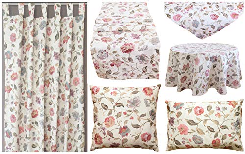 heimtexland Typ312 Schlaufenschal 245x140 cm Blumen Jacquard