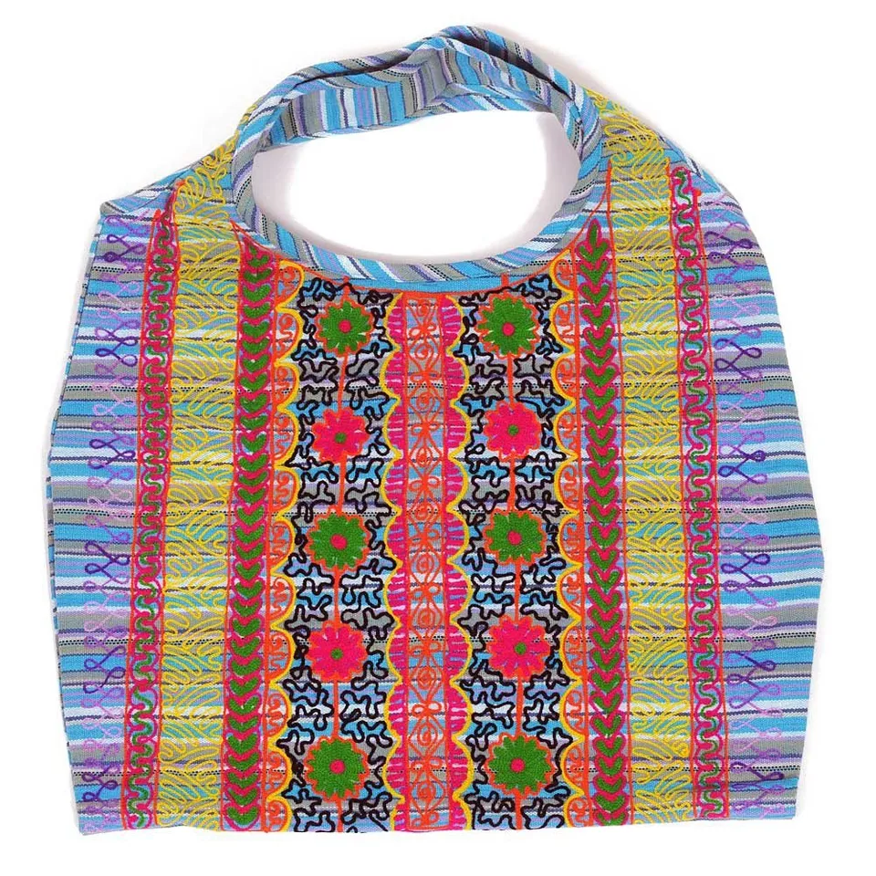 HAB & GUT Nepal Goa Tote Handtasche 48x39 pink bestickt Baumwolle