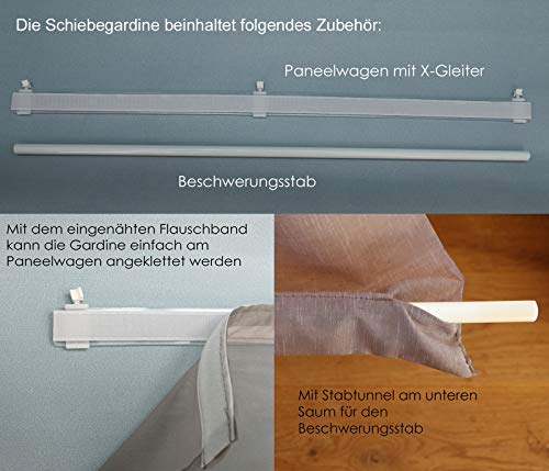 heimtexland Typ118 Schiebegardine 245x60 cm beere halbtransparent