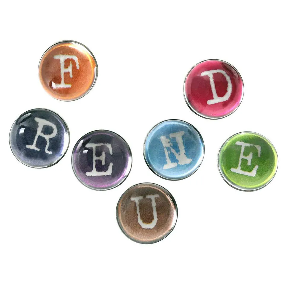 HAB & GUT Arts & Lyrics MC201V Kühlschrankmagnete Freunde 7er Set 25 mm