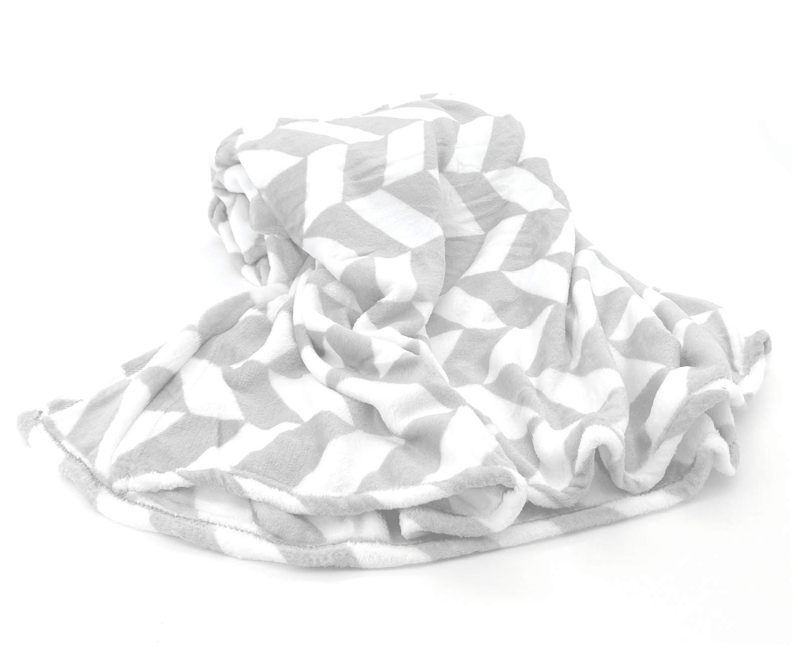 heimtexland Chevron Typ722 Kuscheldecke 200x150 silber-grau Flanell