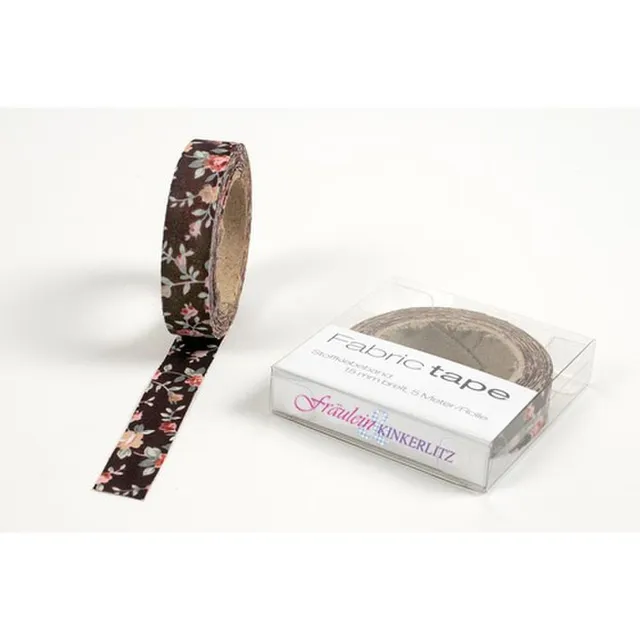 HAB & GUT Fräulein Kinkerlitz TT030V Stoffband Rosen Schwarz 5 m selbstklebend