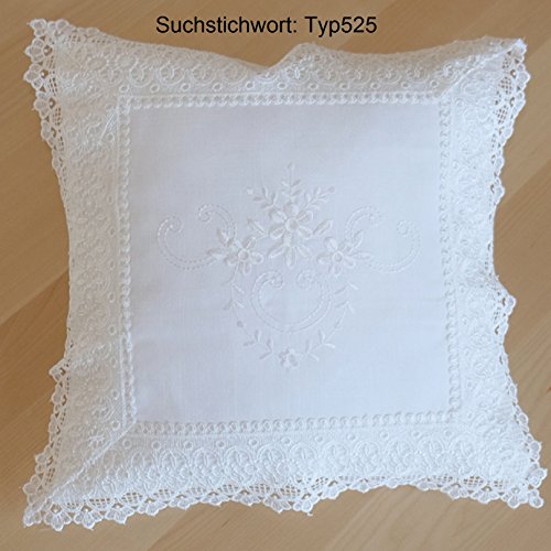 heimtexland Typ524 Deckchen 35x35 Weiß Makramee-Spitze