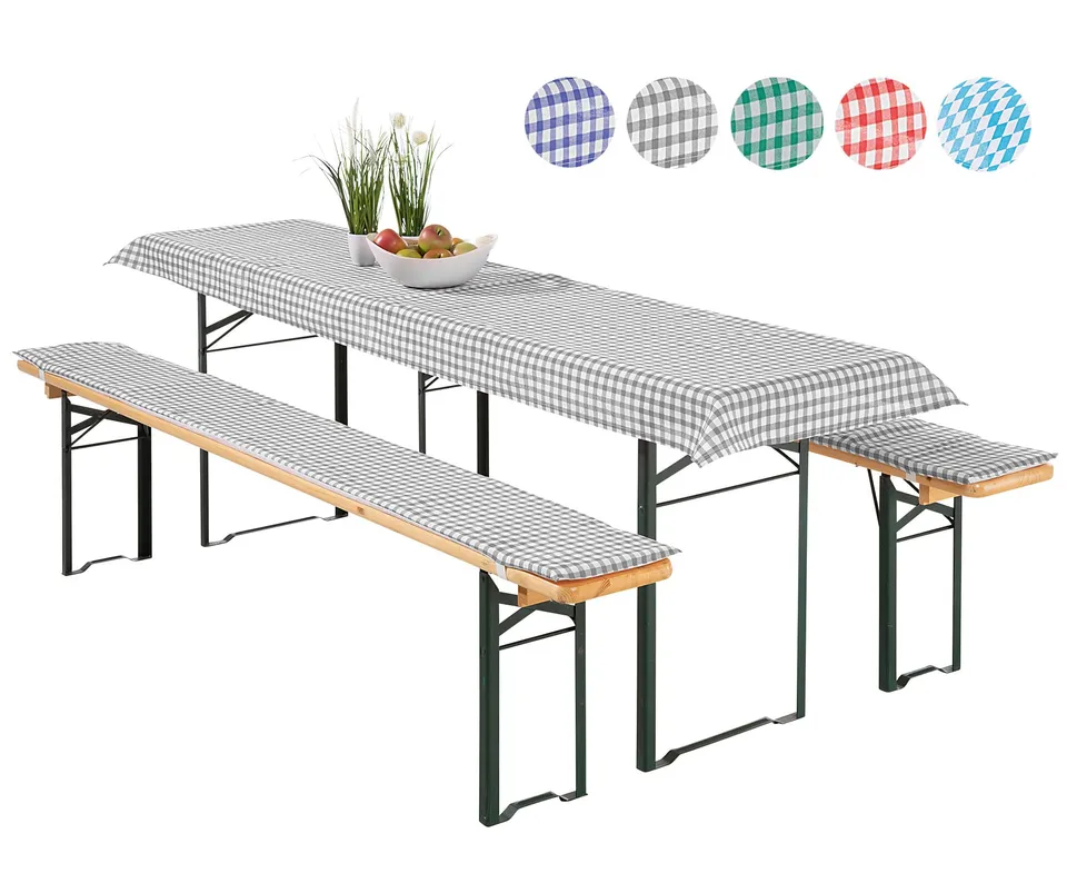 heimtexland Typ331 Auflagen-Set grau 50x220 cm Vichy-Karo
