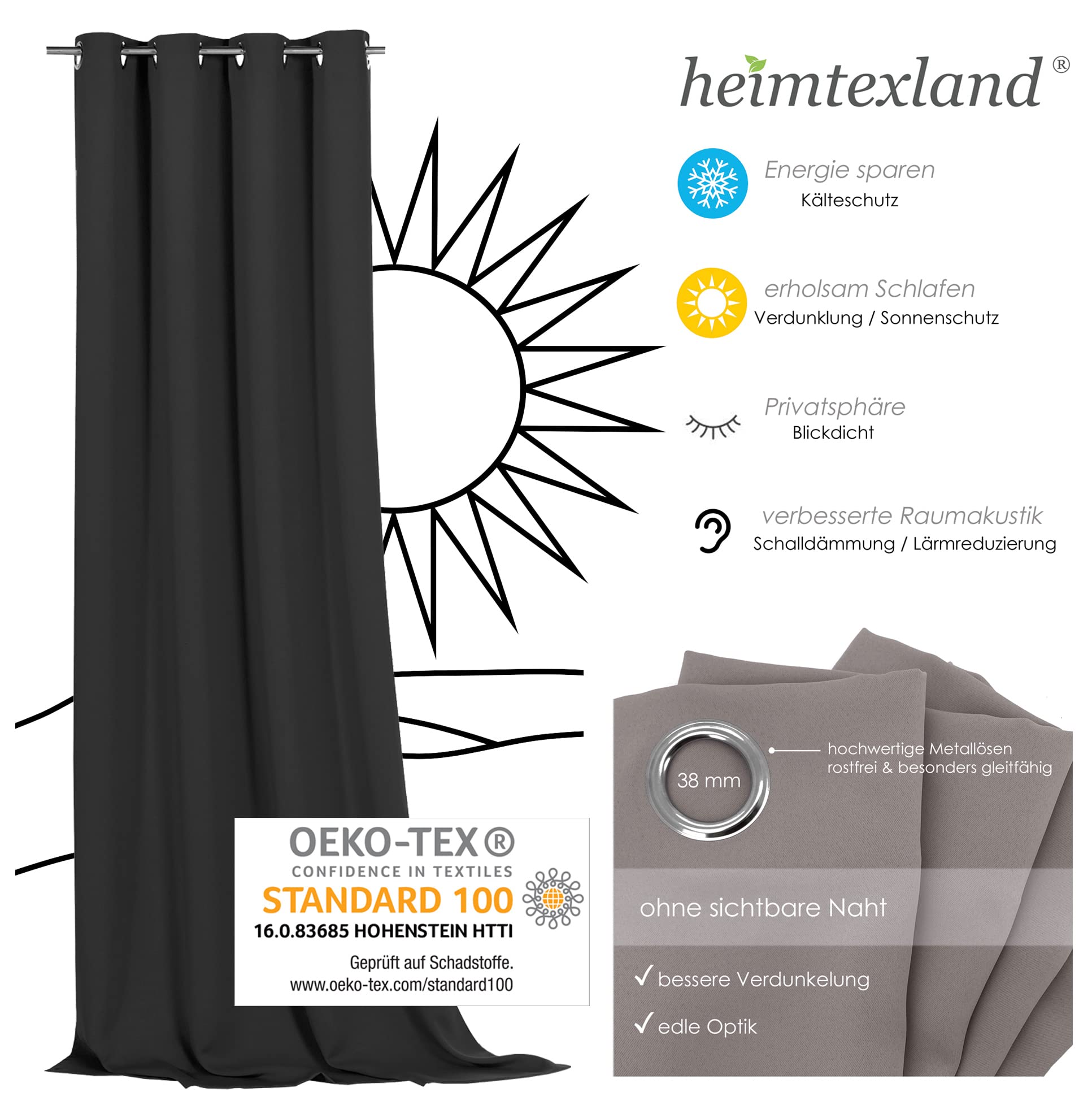 heimtexland Typ139 Ösenschal Verdunkelungsgardine 245x275 cm creme