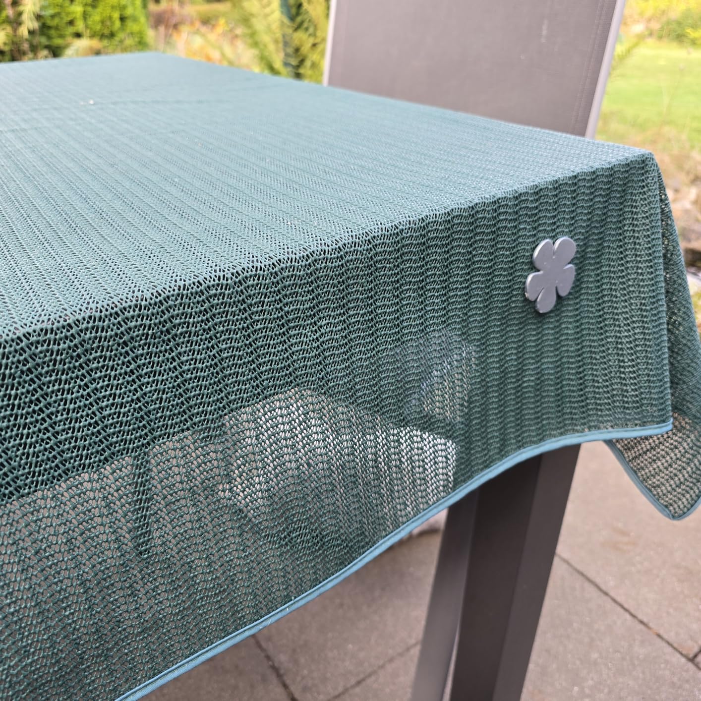 heimtexland Typ883 Gartentischdecke 110x140 cm grau wasserfest