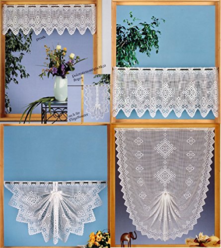 heimtexland Typ232 Scheibengardine 90x52 cm Weiß Karo Jacquard