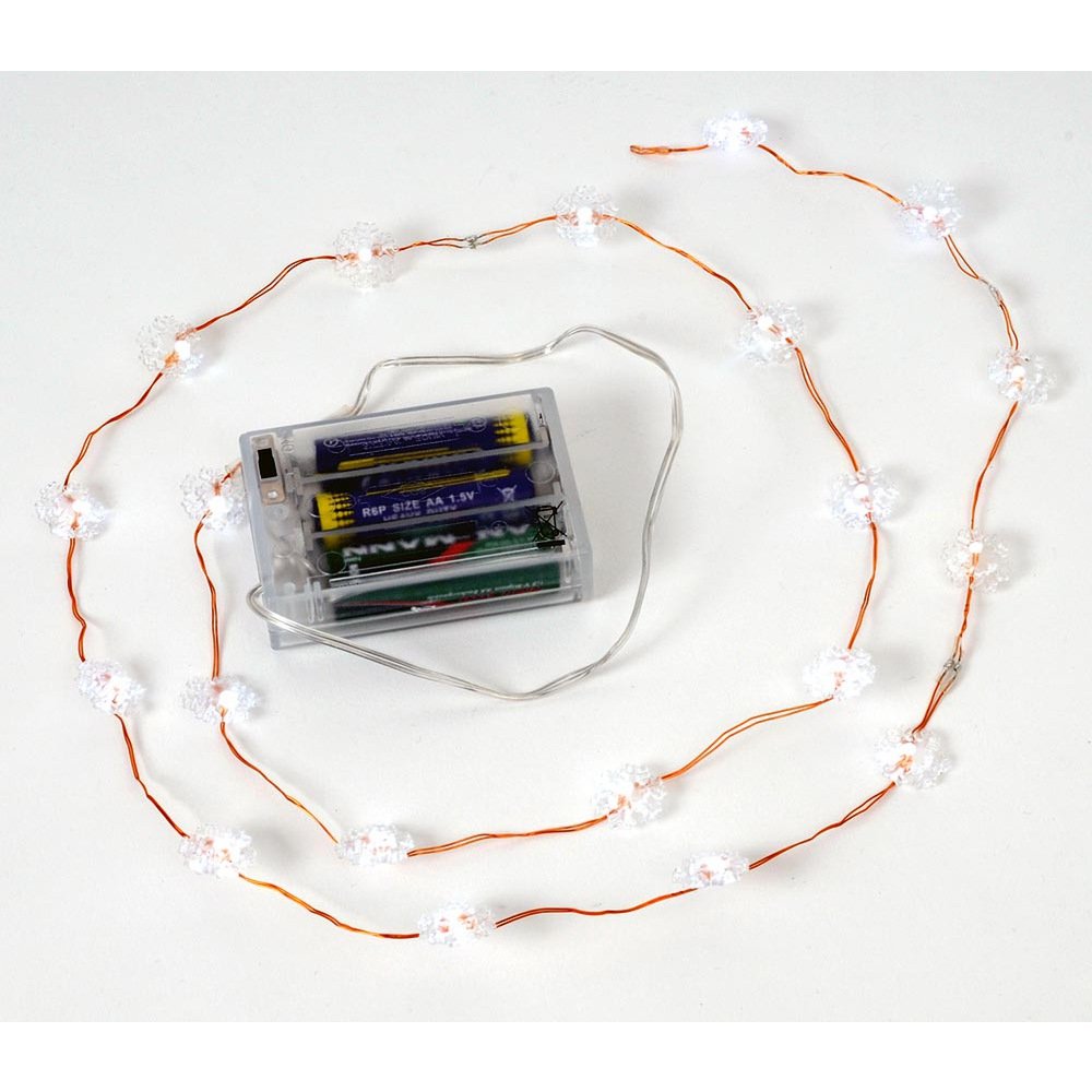 HAB & GUT LED004 Lichterkette Schneeflocken weiß Batterie