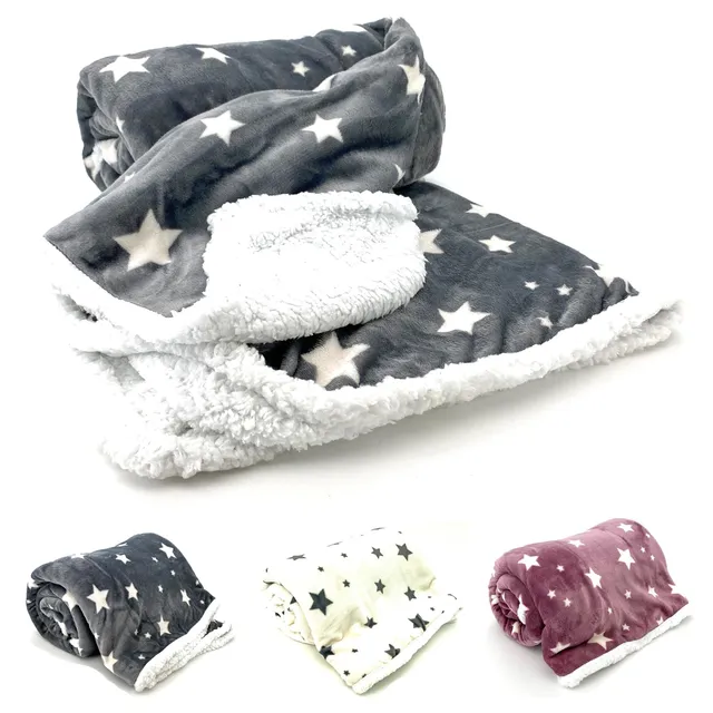 heimtexland Typ718 Kuscheldecke 200x150 cm grau Sterne