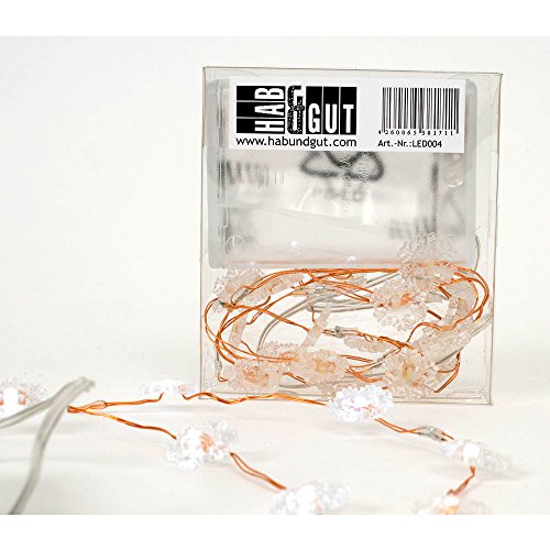 HAB & GUT LED004 Lichterkette Schneeflocken weiß Batterie