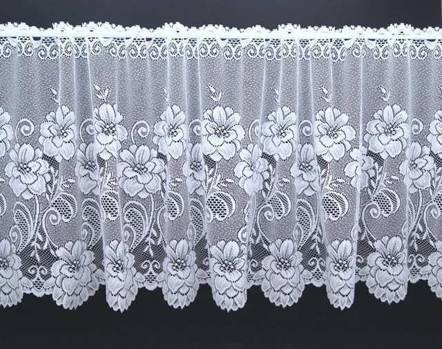 heimtexland Typ318 Scheibengardine Weiß 52x145 Jacquard