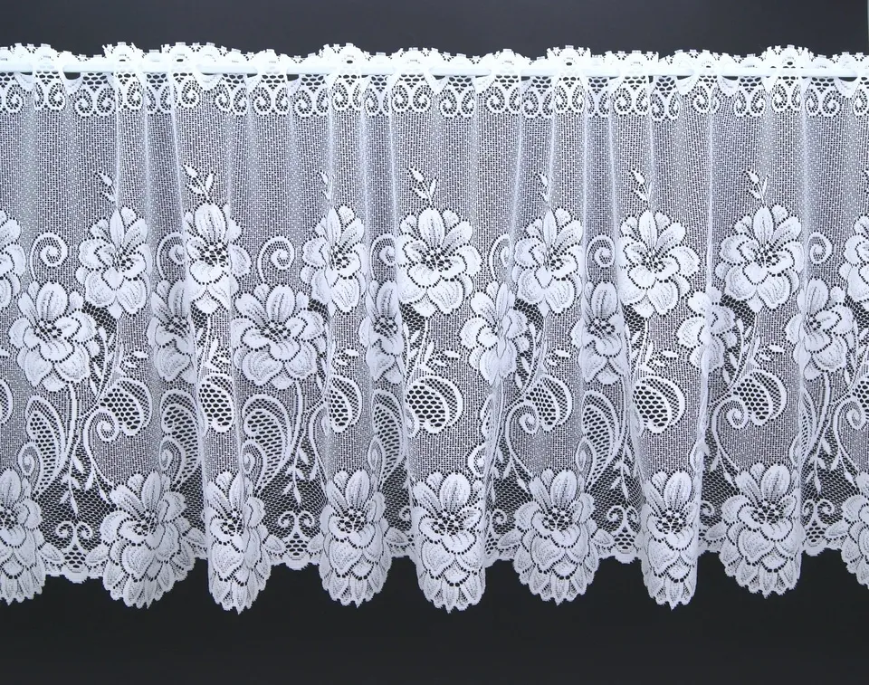 heimtexland Typ318 Scheibengardine Weiß 52x145 Jacquard