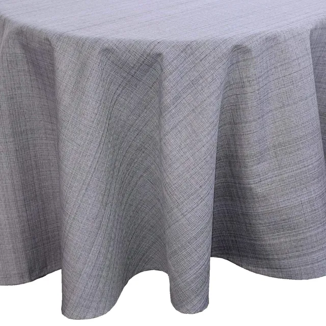 heimtexland Typ645 Tischdecke rund 145 cm grau Outdoor meliert