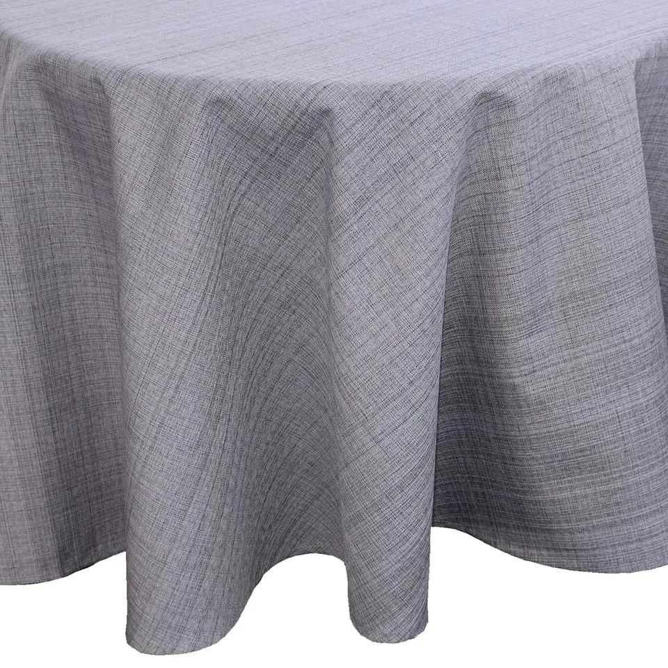 heimtexland Typ645 Tischdecke rund 145 cm grau Outdoor meliert