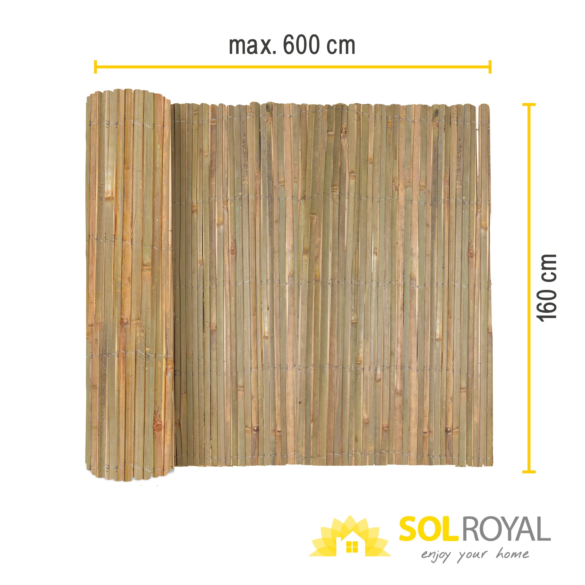 Sol Royal SolVision B89 Bambusmatte 160x600 Natur Sichtschutz
