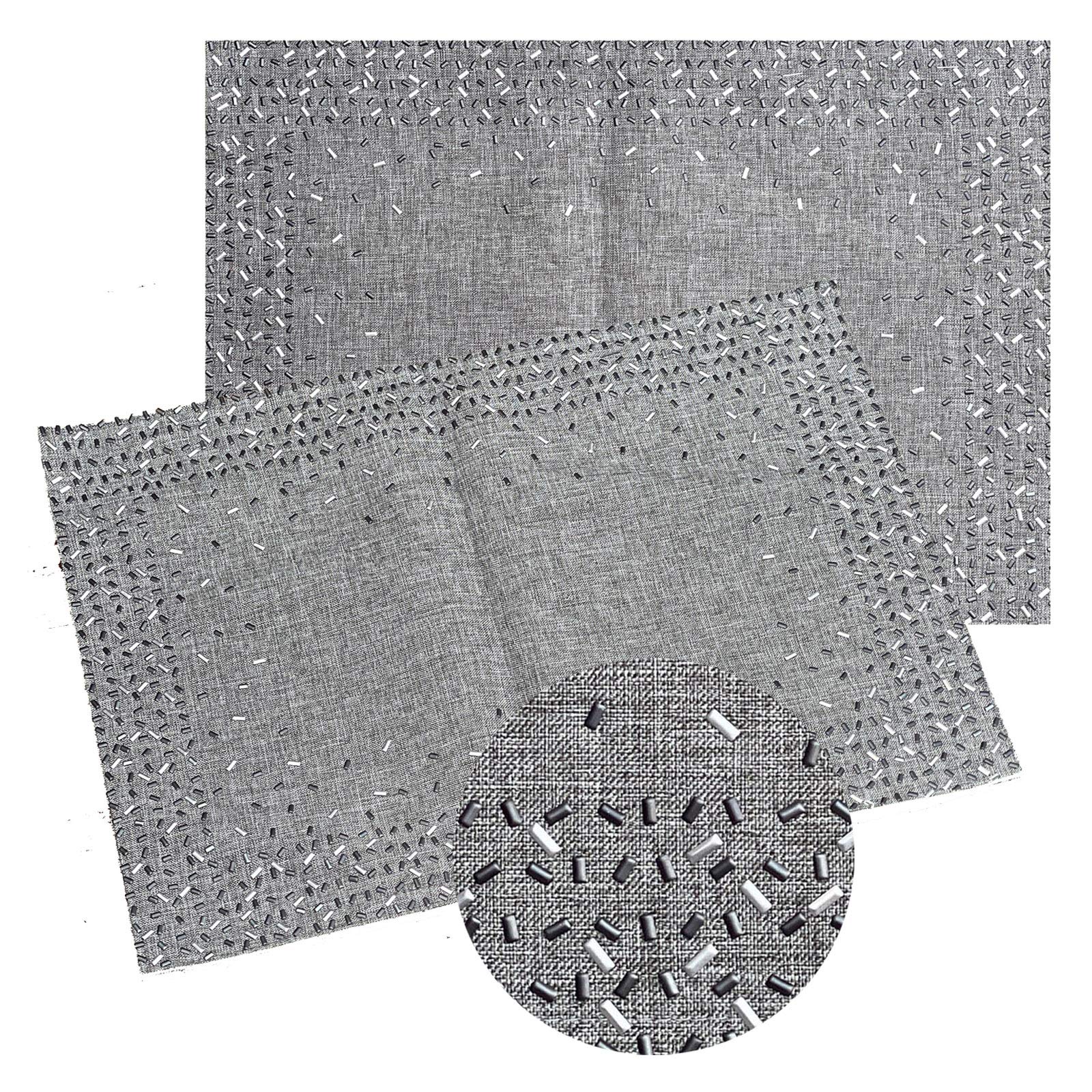 heimtexland Typ712 Tischdecke 85x85 Grau Nieten