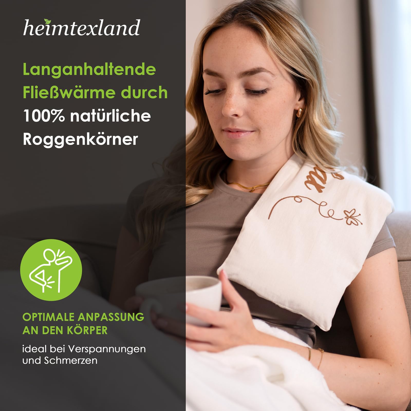 heimtexland Typ752 Körnerkissen 20x48cm Roggen Natur