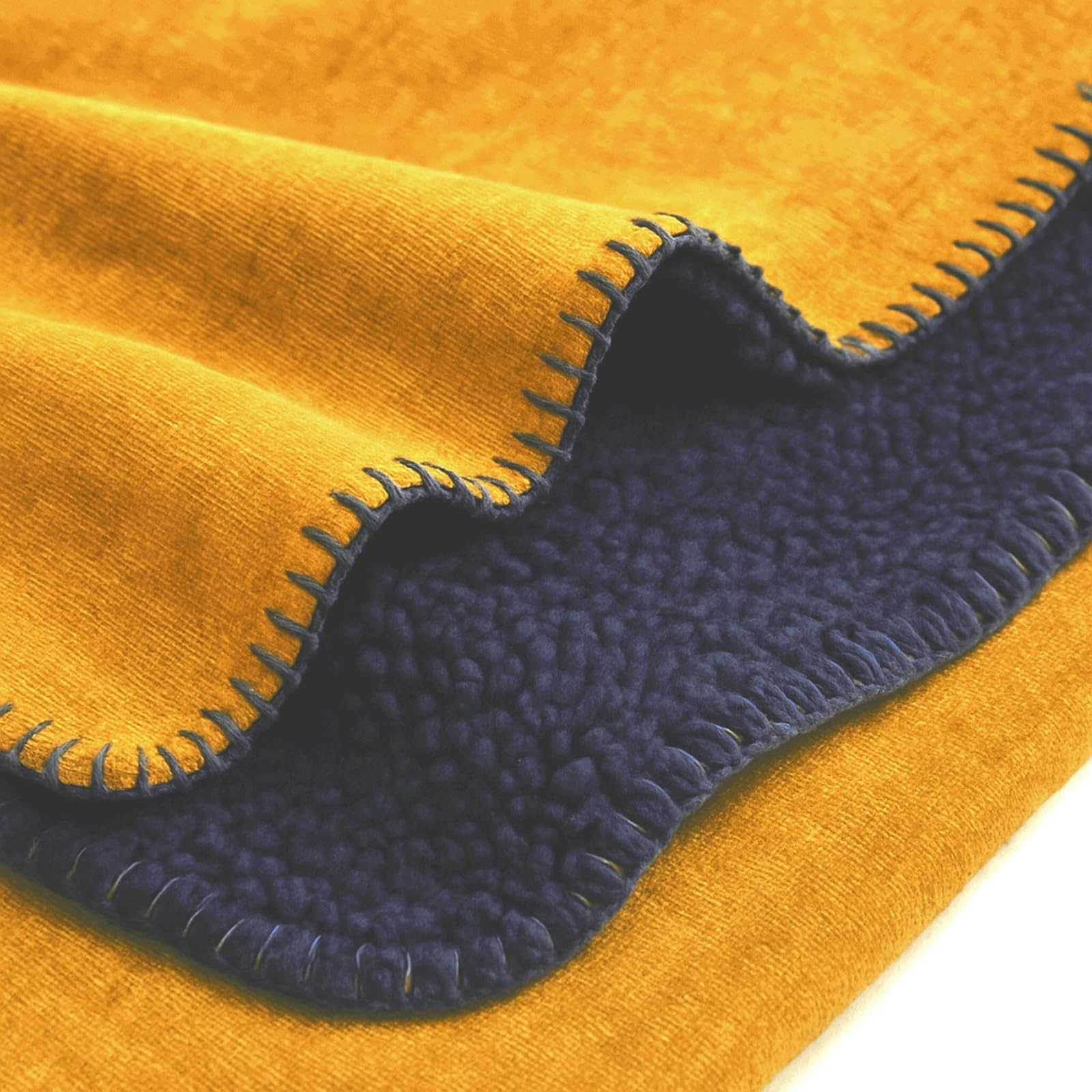 heimtexland Typ909 Kuscheldecke 150x200 Senfgelb Sherpa