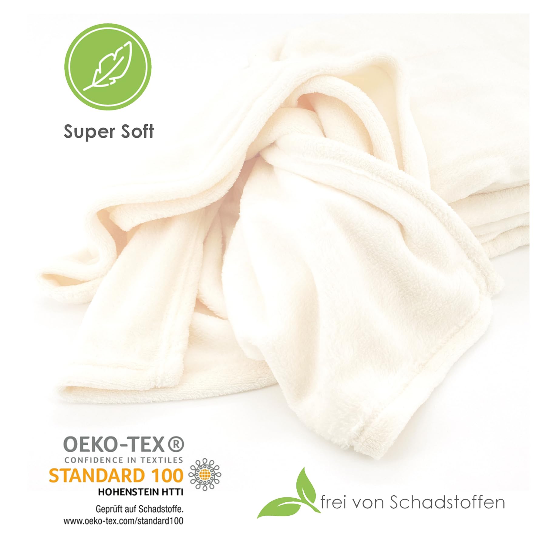 heimtexland Typ753 TV-Decke mit Ärmeln Creme 150x200