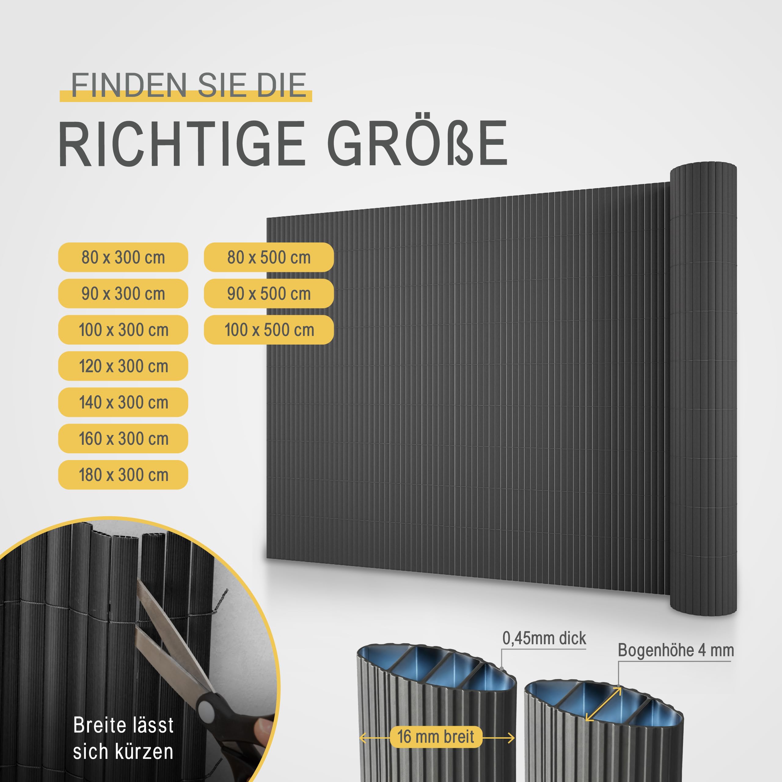 Sol Royal Sichtschutzmatte PVC mit Clips wetterfest