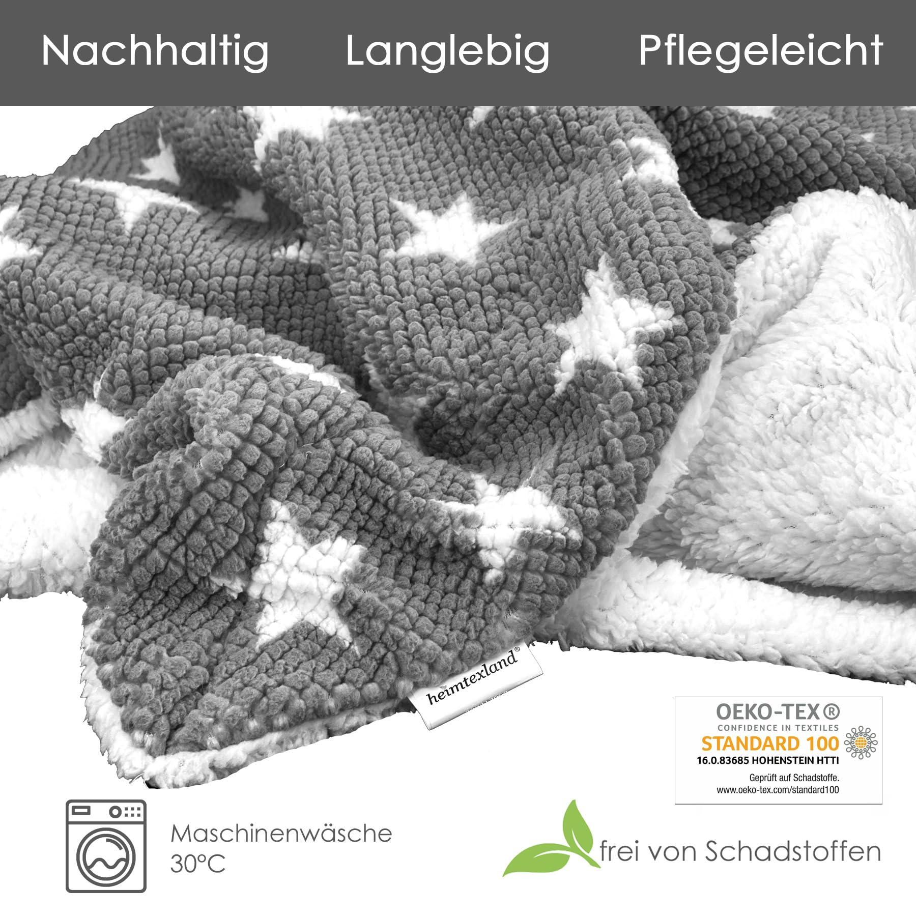 heimtexland Typ868 Kuscheldecke Anthrazit 150x200 Sherpa