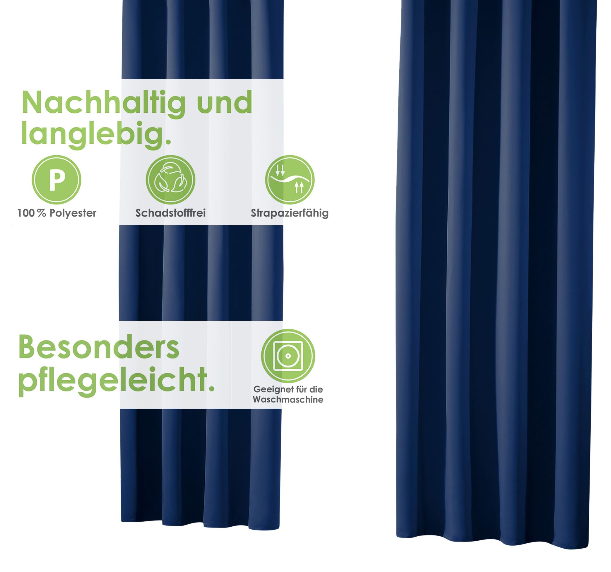 heimtexland Typ139 Gardine blickdicht 245x275 cm Dunkelblau