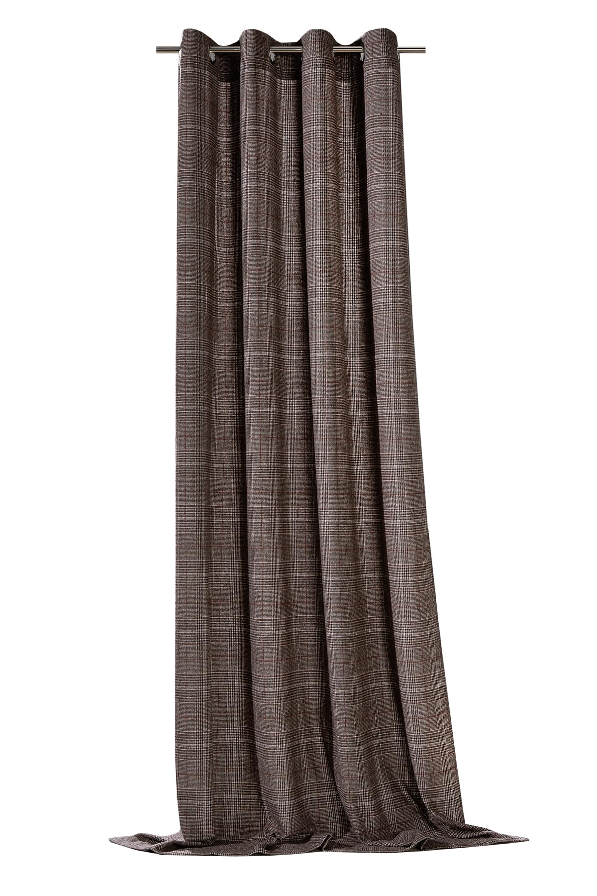 heimtexland Typ899 Ösenschal 240x135 cm braun-rot karo