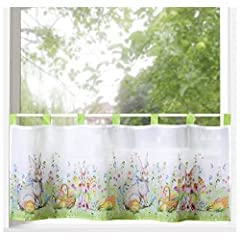 heimtexland Typ787 Scheibengardine 45x120 Osterhasen transparent