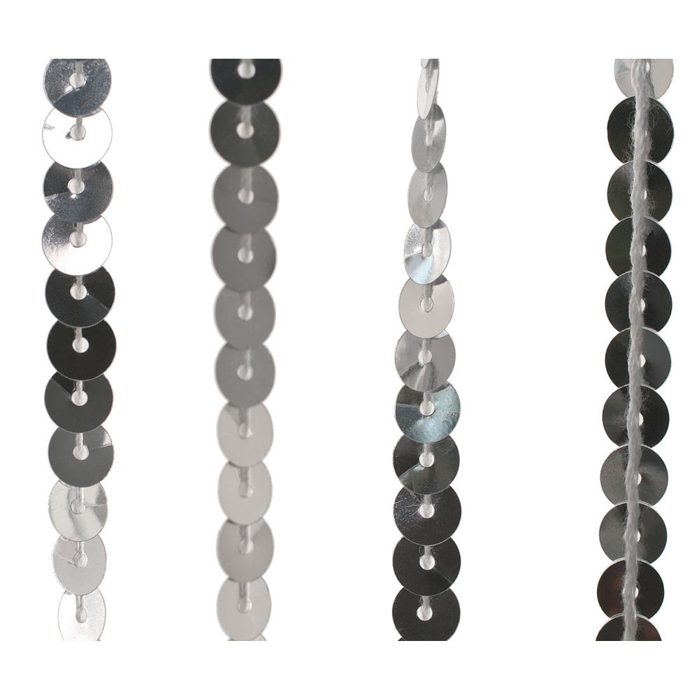 HAB & GUT DV0131A Türvorhang 90x200 cm Silber Pailletten
