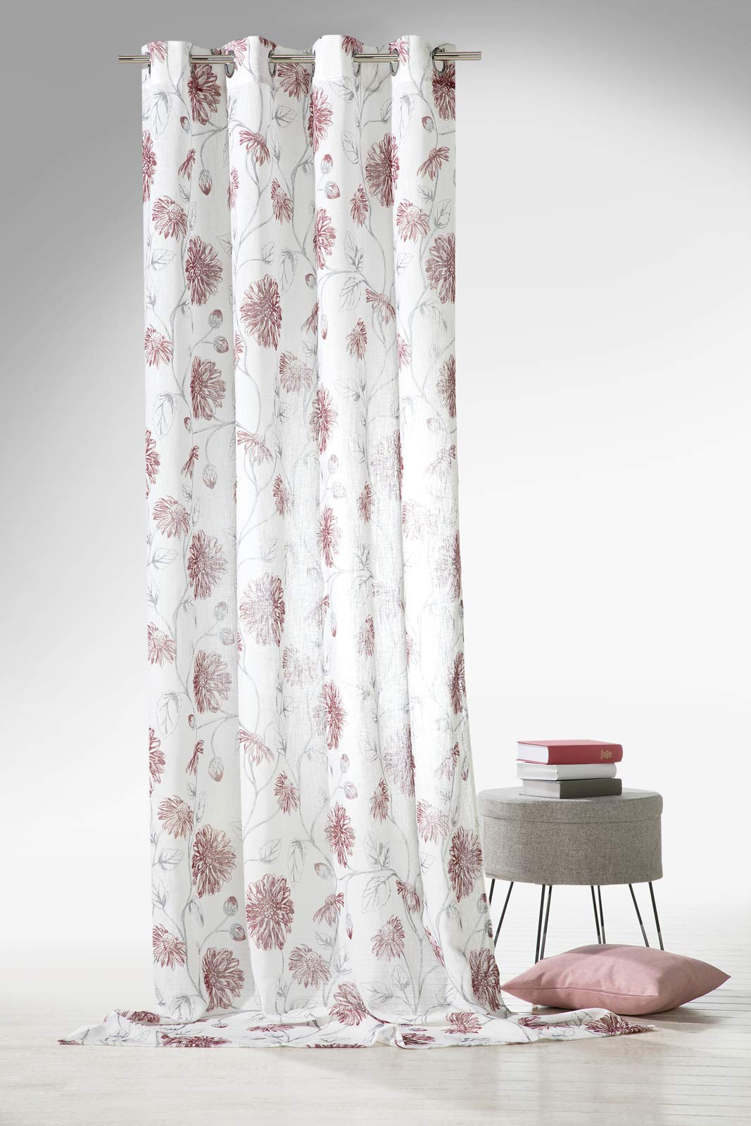 heimtexland Typ649 Ösenschal 245x140 cm rot transparent