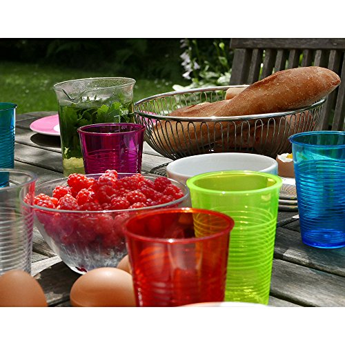 HAB & GUT KB004 Trinkbecher Glas-Optik pink 21 cl 4er