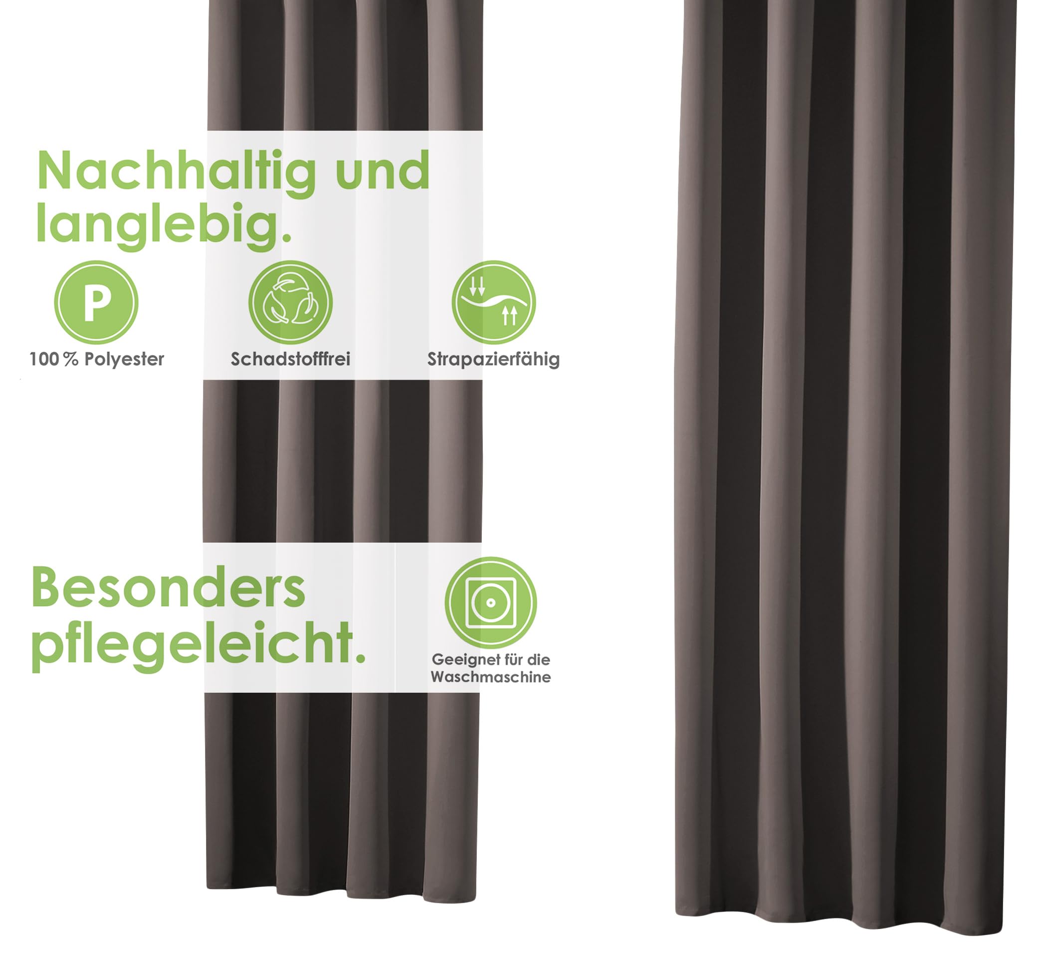 heimtexland Typ139 Verdunklungsgardine 245x135 cm Schiefer-braun