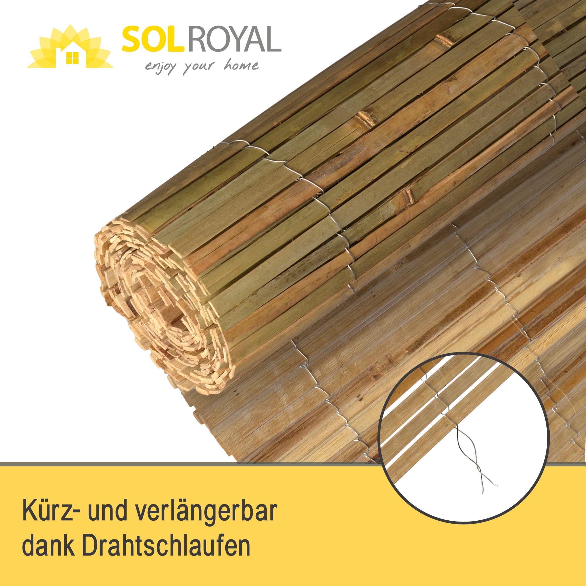 Sol Royal SolVision B89 Bambusmatte 160x600 Natur Sichtschutz
