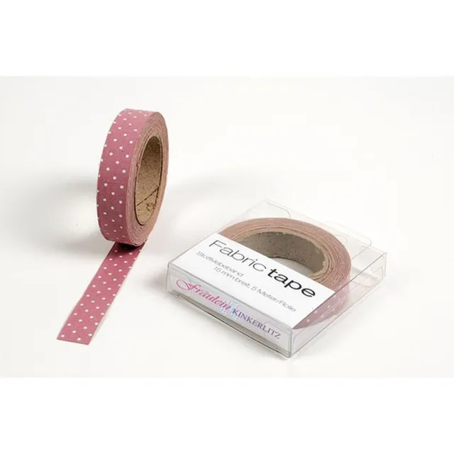 HAB & GUT Fräulein Kinkerlitz TT011V Stoffband Punkte Altrosa 5 m