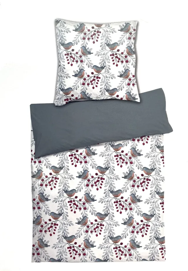 heimtexland Typ785 Bettwäsche 135x200 Vögel Fleece Allergiker