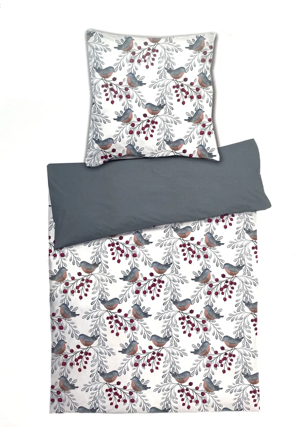 heimtexland Typ785 Bettwäsche 135x200 Vögel Fleece Allergiker