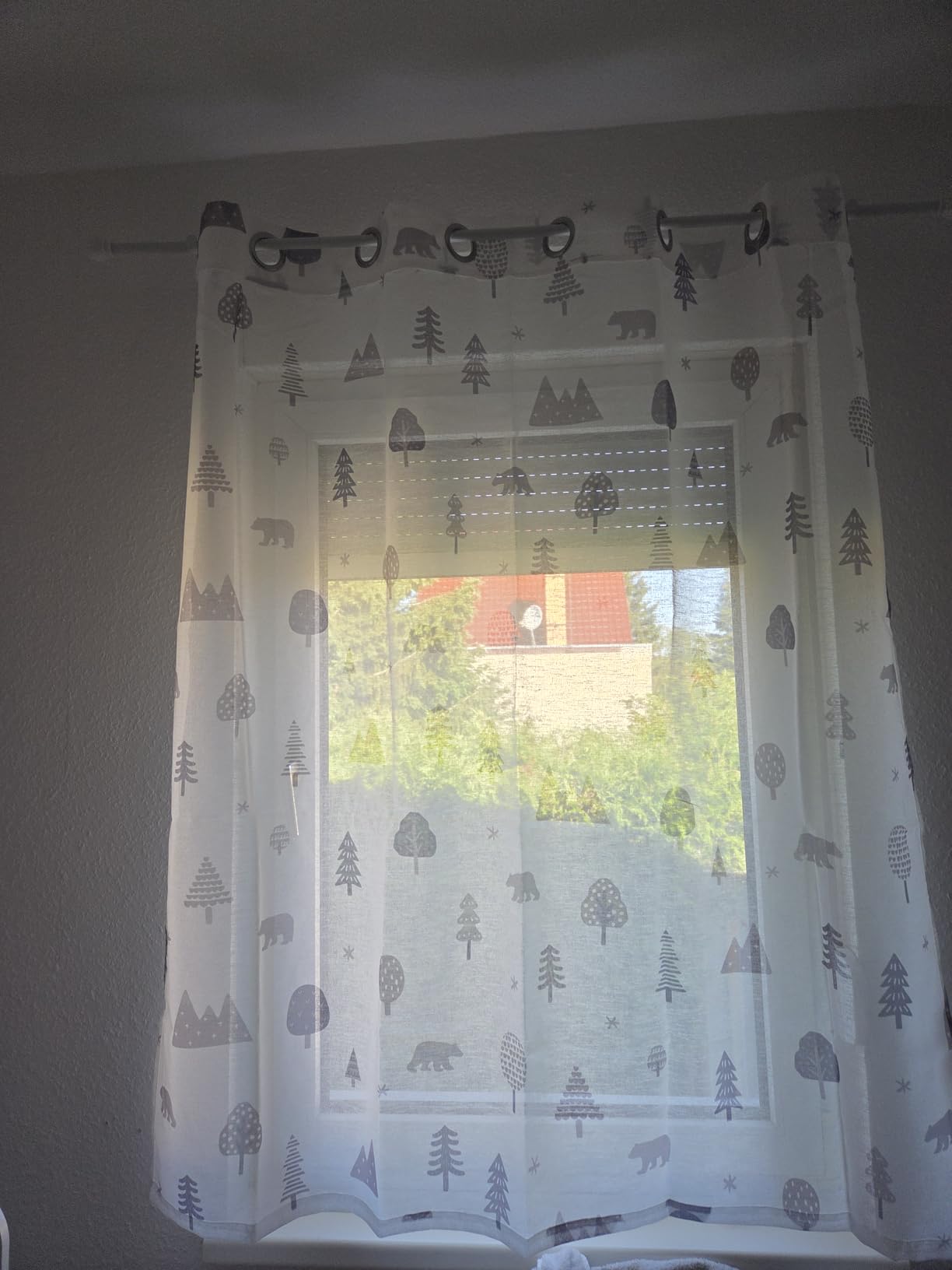 heimtexland Typ563 Ösenschal 245x135 cm weiß-grau Bär