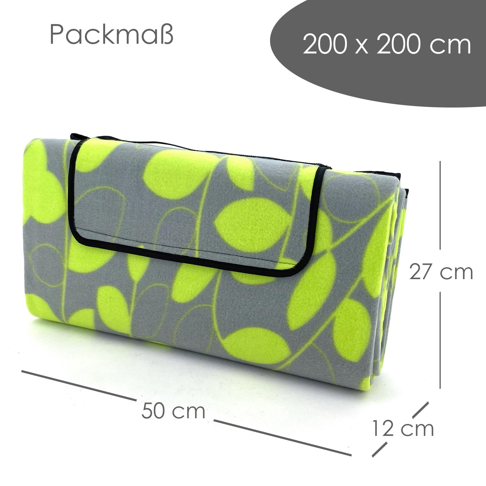 heimtexland Typ549 Picknickdecke 200x200 cm Lemon wasserdicht