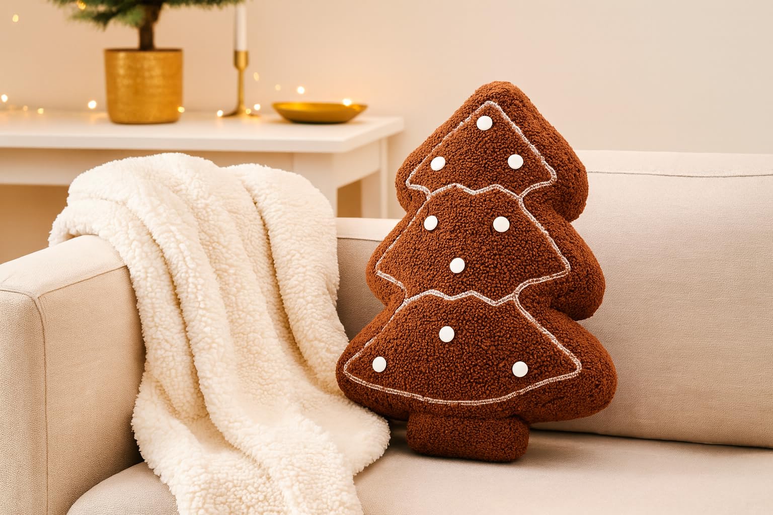 heimtexland Typ924 Formkissen Lebkuchen 45 cm braun