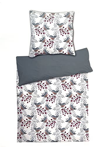 heimtexland Typ785 Bettwäsche 135x200 Vögel Fleece Allergiker