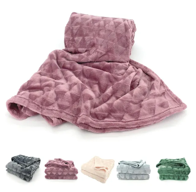 heimtexland Typ754 Kuscheldecke 150x200 cm Altrosa Raute